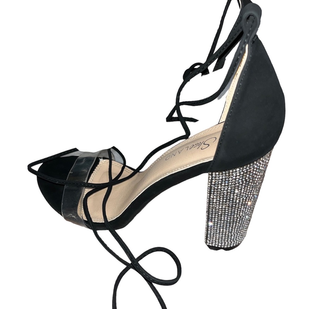 Black Rhinestone Heels